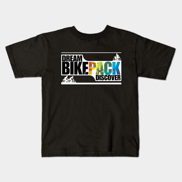 Dream Bikepack Discover Gradient on Dark Color Kids T-Shirt by G-Design